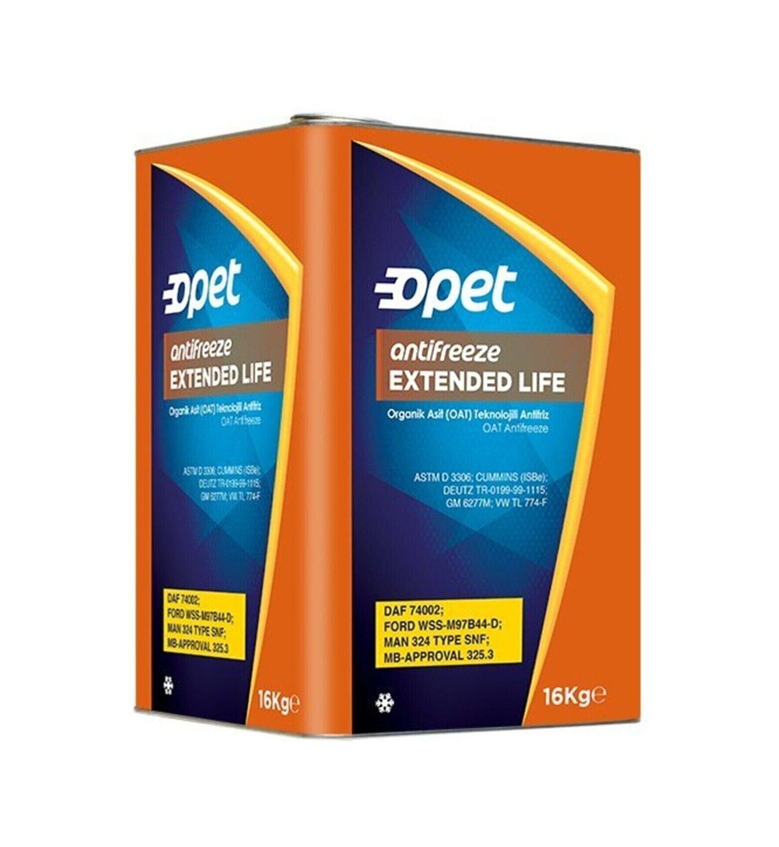 Opet Extended Life Konsantre Kırmızı Antifriz Su İle -37C   16 KG