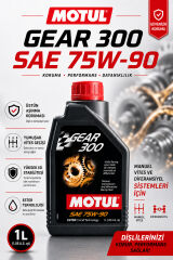 Motul Gear 300 75W-90 1 L Ester Core GL-4/GL-5 Şanzıman ve Diferansiyel Yağı
