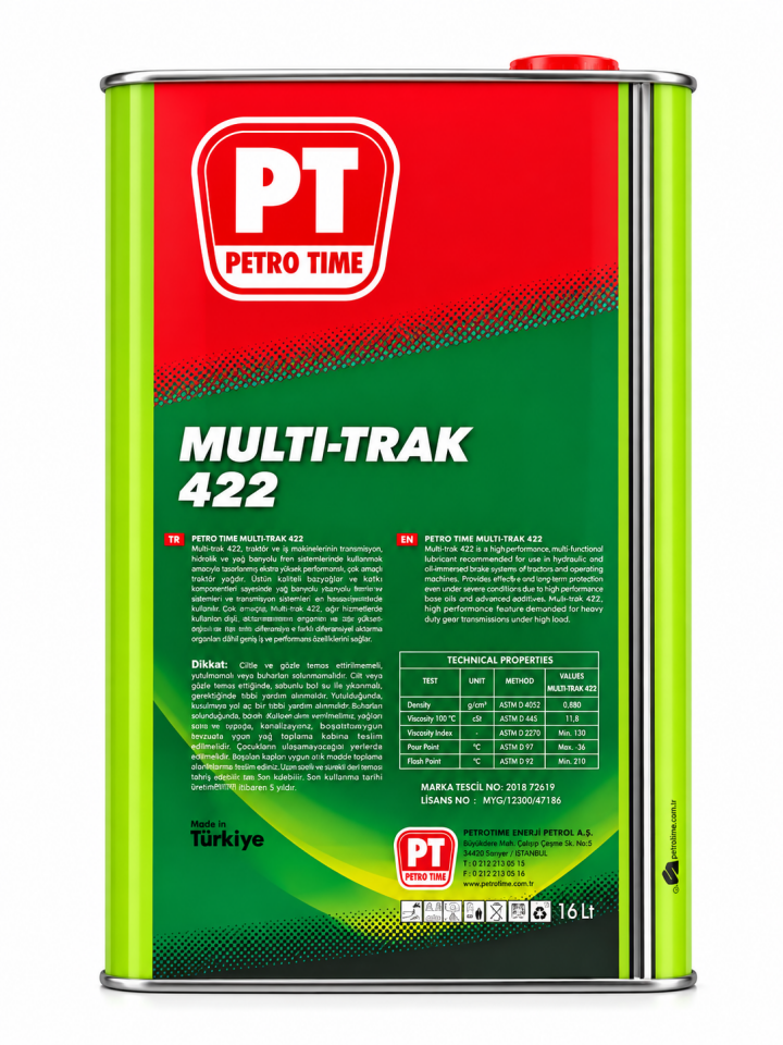 Petro Time Multi-Trak 422 - 16 L Traktör Şanzıman, Hidrolik ve Islak Fren Yağı