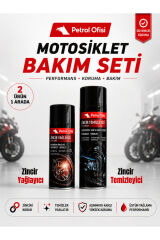 Petrol Ofisi Motosiklet Zincir Bakım Seti 2'li - Zincir Yağlayıcı ve Zincir Temizleyici