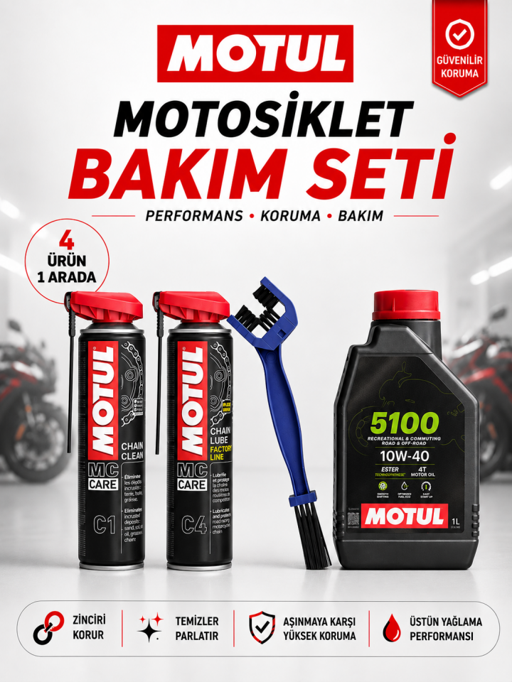 Motul 5100 10W-40 1L + C1 + C4 + Fırça