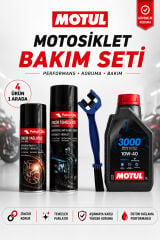 Motul 3000 10W-40 4T 1L Mineral Motosiklet Yağı ve Zincir Bakım Seti 4'lü