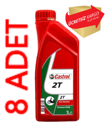 Castrol 2t 1 L 2 Zamanlı Mineral Bazlı Motosiklet Yağı 8 Adet
