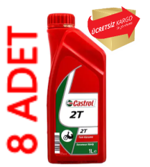 Castrol 2t 1 L 2 Zamanlı Mineral Bazlı Motosiklet Yağı 8 Adet