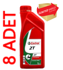 Castrol 2t 1 L 2 Zamanlı Mineral Bazlı Motosiklet Yağı 8 Adet