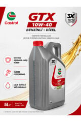 CASTROL GTX 10W-40 5 L Sentetik Teknolojili Benzinli Dizel Motor Yağı