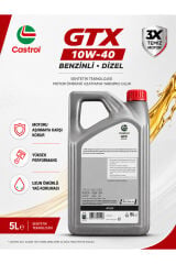 CASTROL GTX 10W-40 5 L Sentetik Teknolojili Benzinli Dizel Motor Yağı