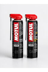 Motul C1 C4 + Maximoto 10W-40 1L Motosiklet Bakım Seti + Zincir Fırçası