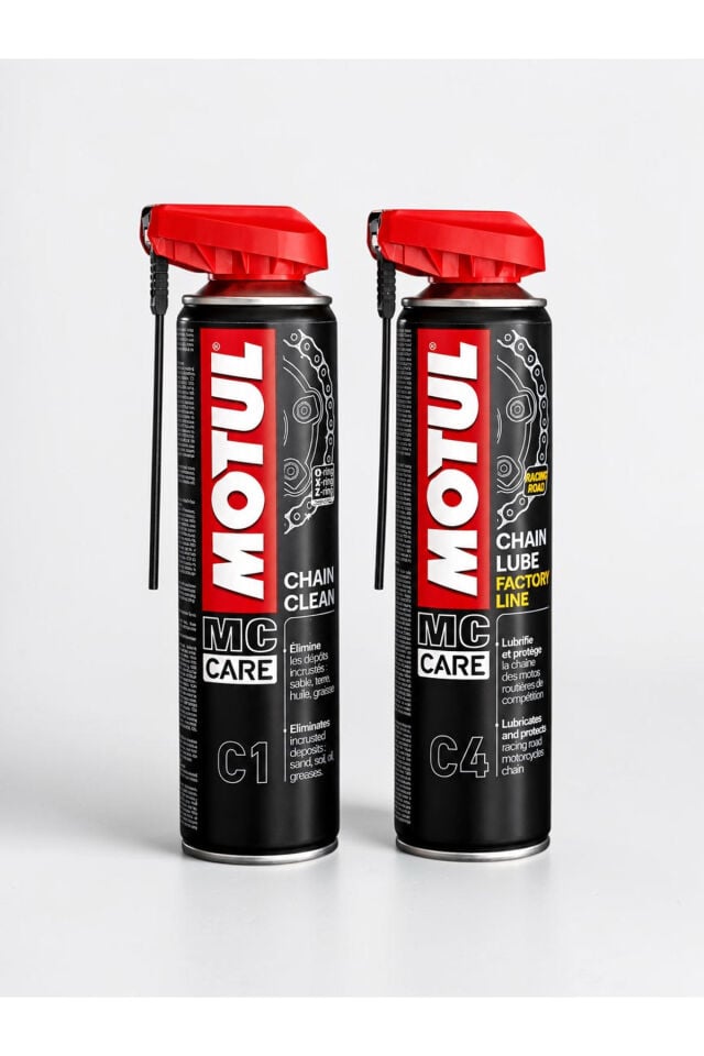 Motul C1 C4 + Maximoto 10W-40 1L Motosiklet Bakım Seti + Zincir Fırçası