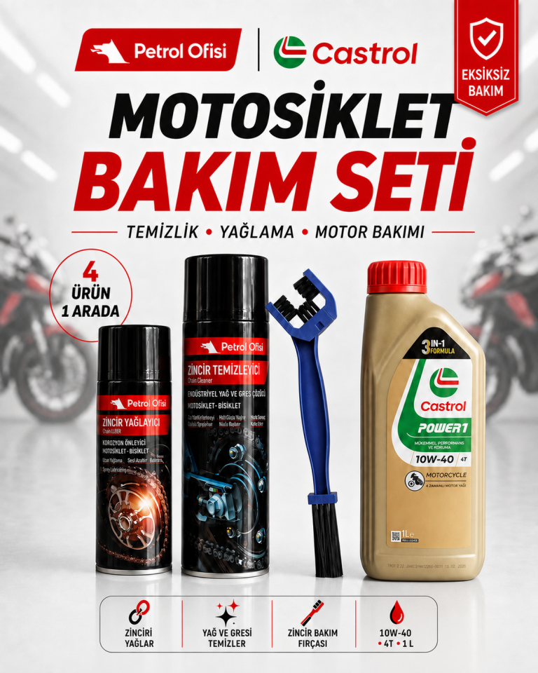 Castrol Power1 10W-40 1L+P.O. Temizleyici+P.O. Yağlayıcı+Fırça