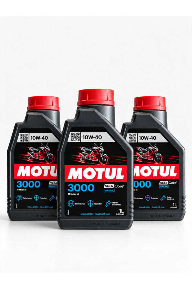 Motul 3000 10W-40 1 Litre 3 ADET - Huni Hediyeli