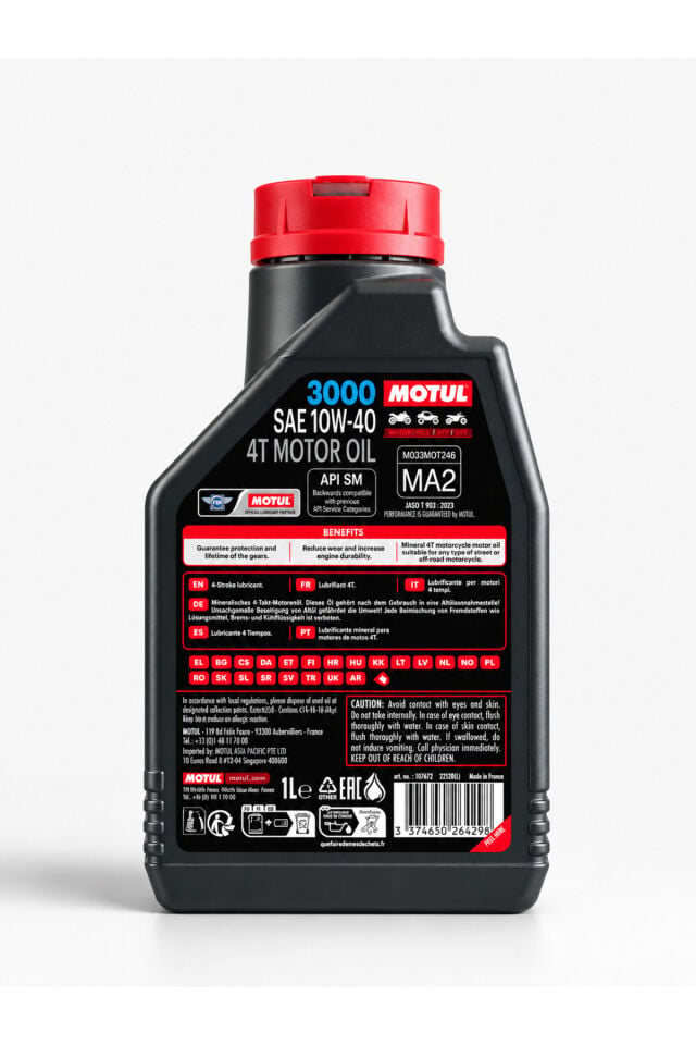 Motul 3000 10W-40 1 Litre 3 ADET - Huni Hediyeli