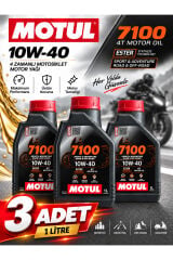 Motul 7100 10W-40 4T Tam Sentetik Motosiklet Motor Yağı 1 Litre 3 ADET