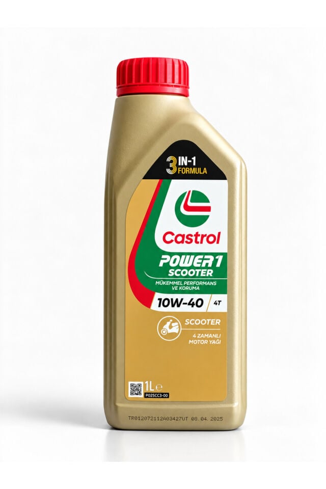 Castrol Power1 Scooter 10W-40 T 1 Litre 3 ADET - Huni Hediyeli