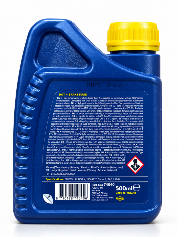 Putoline DOT 4 Motosiklet Fren Hidroliği 500 ml Yüksek Performanslı Brake Fluid