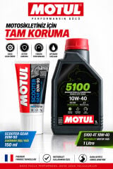 Motul 5100 10W-40 4T 1L + Scooter Gear 80W-90 Motor ve Şanzıman Yağı Seti