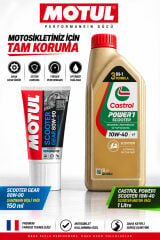Castrol Power1 Scooter 10W-40 4T 1L + Scooter Gear 80W-90 Bakım Seti