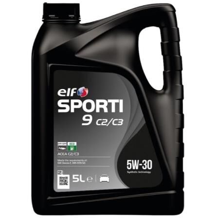 Elf Sporti 9 5W-30 Acea C2-C3 Dpf Tam Sentetik Motor Yağı 5 Litre