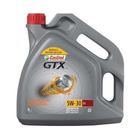 Castrol GTX 5W-30 C4 Renault Motorlar için Tam Sentetik Motor Yağı 4 L