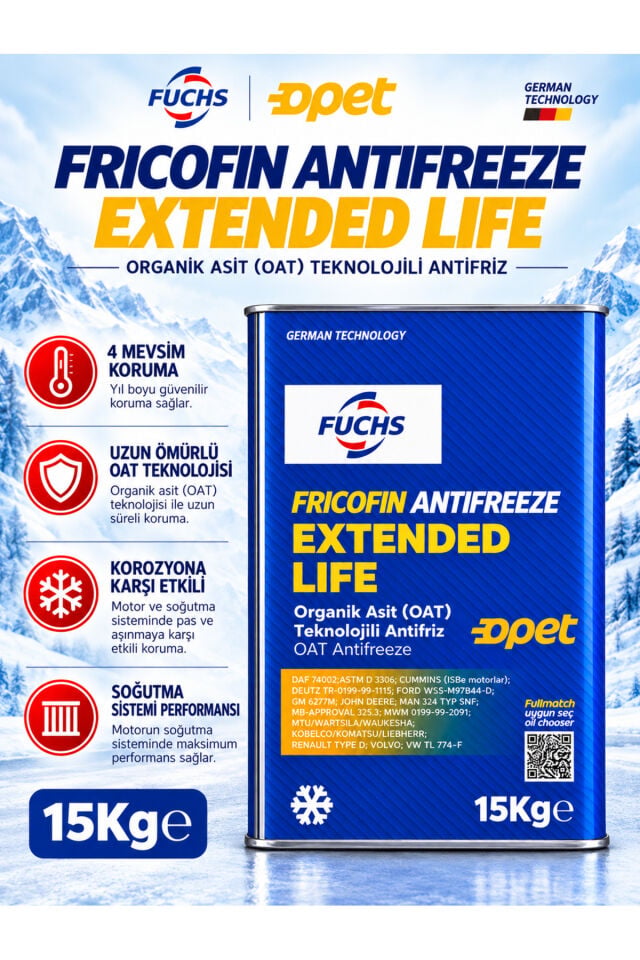 Opet Fuchs Extended Life 15 KG OAT Organik Uzun Ömürlü Konsantre Antifriz