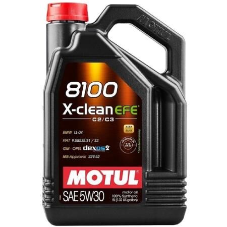 Motul 8100 X-Clean Efe C2/C3 SAE 5W-30 Tam Sentetik Motor Yağı 5 L