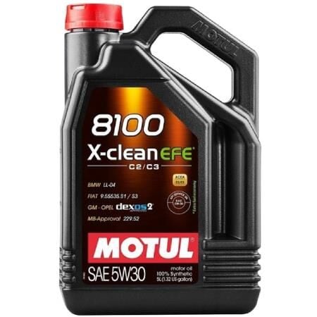Motul 8100 X-Clean Efe C2/C3 SAE 5W-30 Tam Sentetik Motor Yağı 5 L