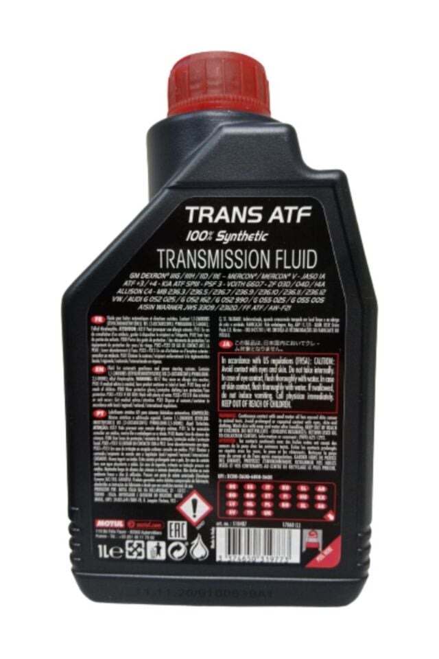 Motul Trans Atf %100 Sentetik Otomobil-ticari Araclara Vites Direksiyon Yagi 1 Litre Transmission Fluid