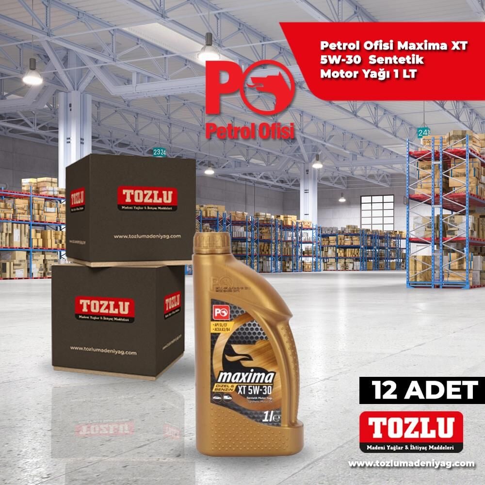 Petrol Ofisi Maxima XT 5W-30 Sentetik Motor Yağı 1 L 12 Adet