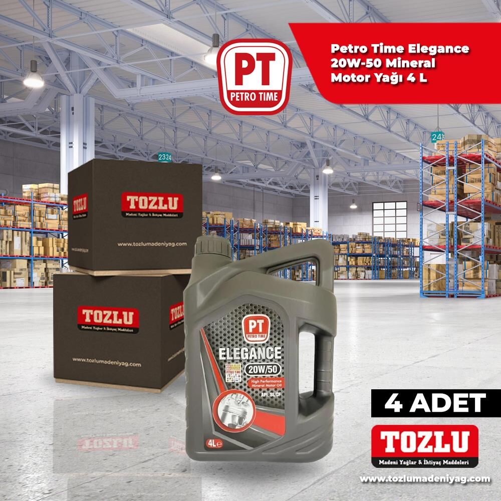 Petro Time Elegance 20W-50 Mineral Motor Yağı  4 L 4 Adet
