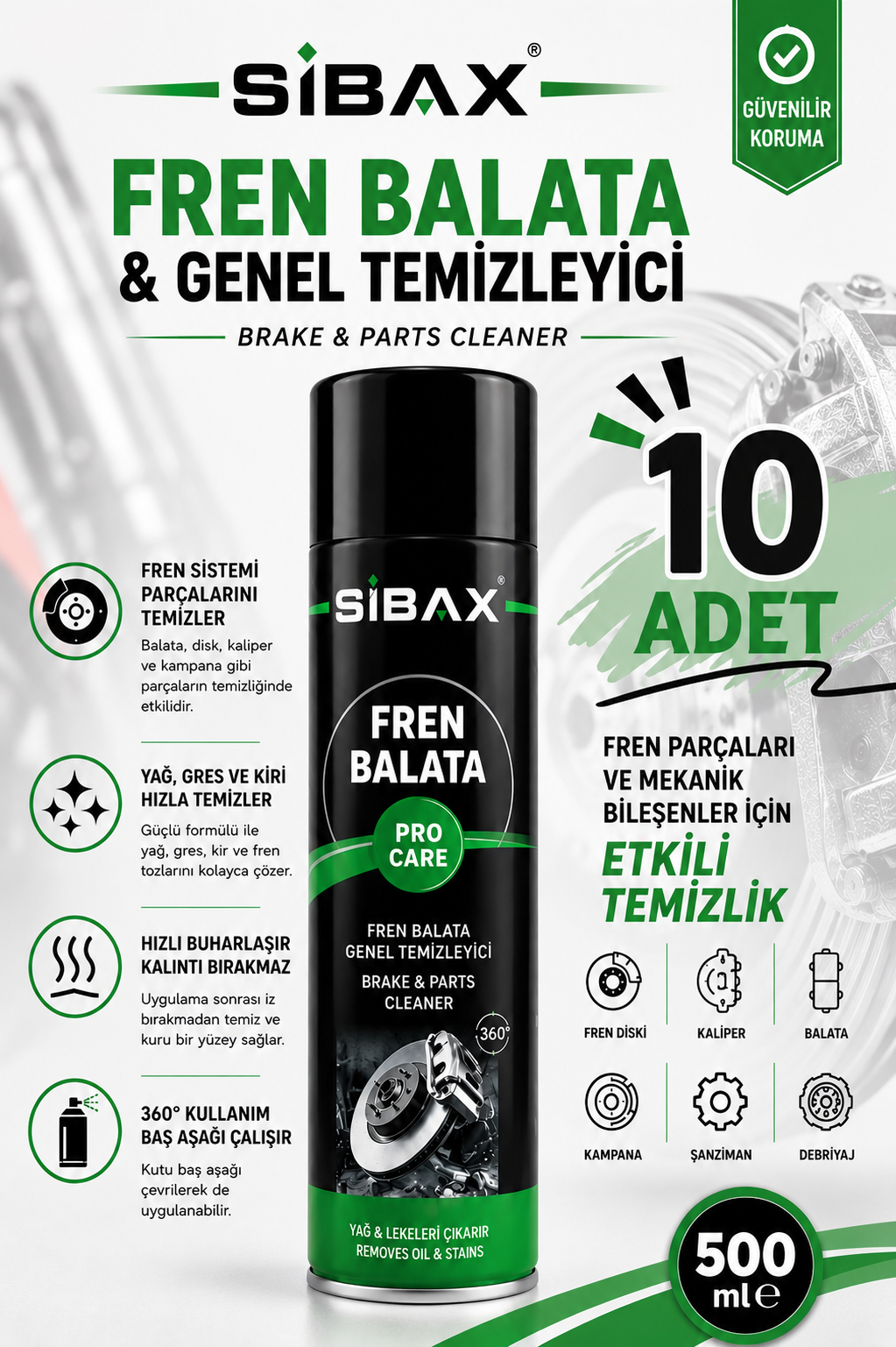 Sibax Fren Bakım Ve Balata Spreyi 10 ADET