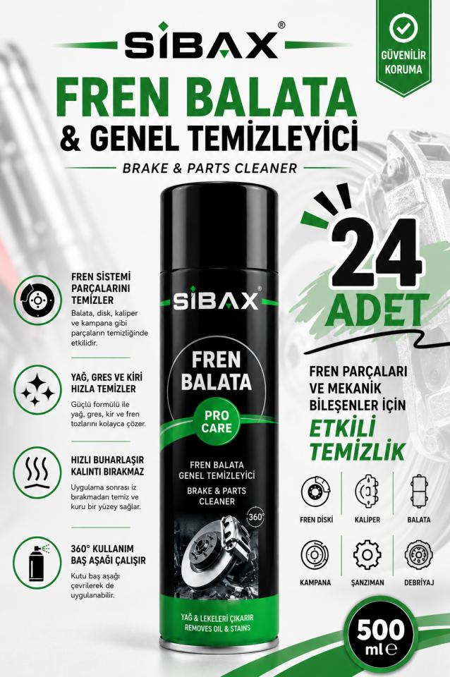 Sibax Fren Bakım Ve Balata Spreyi 24 ADET