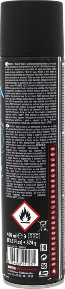 Motul E9 Wash & Wax 400 Ml Temizleme ve Parlatma Spreyi