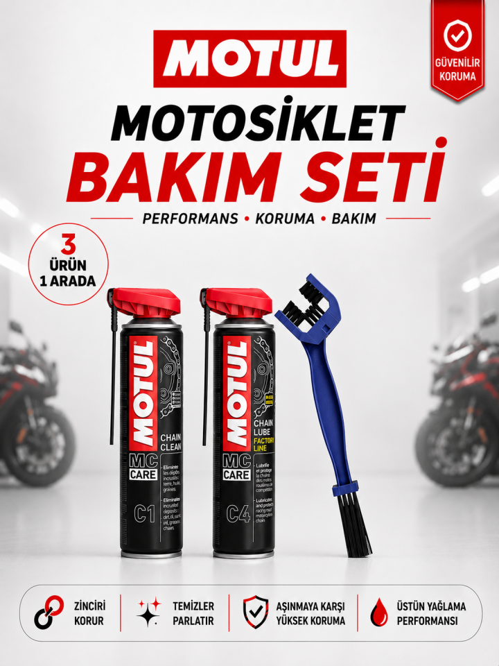 Motul Yeni C1 C4 Fırça Zincir Bakım Seti